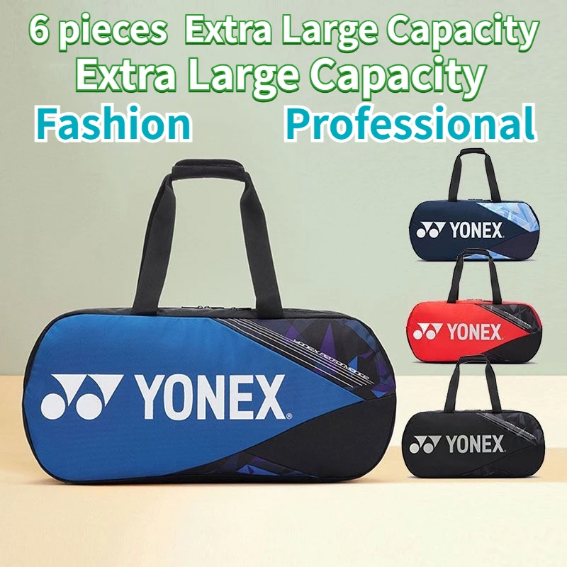 

YONEX Badminton Tennis Bag Backpack Unisex Accommodates 6 Rackets Large Capacity Portable Square Bag with Independent Shoe