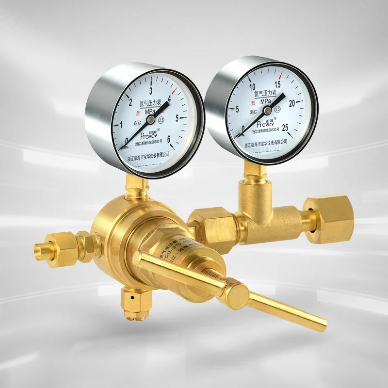 

Pressure Reducer YQD-370 All-copper Nitrogen Oxygen Hydrogen Helium Pressure Reducing Valve 6 * 25mpa Double Table
