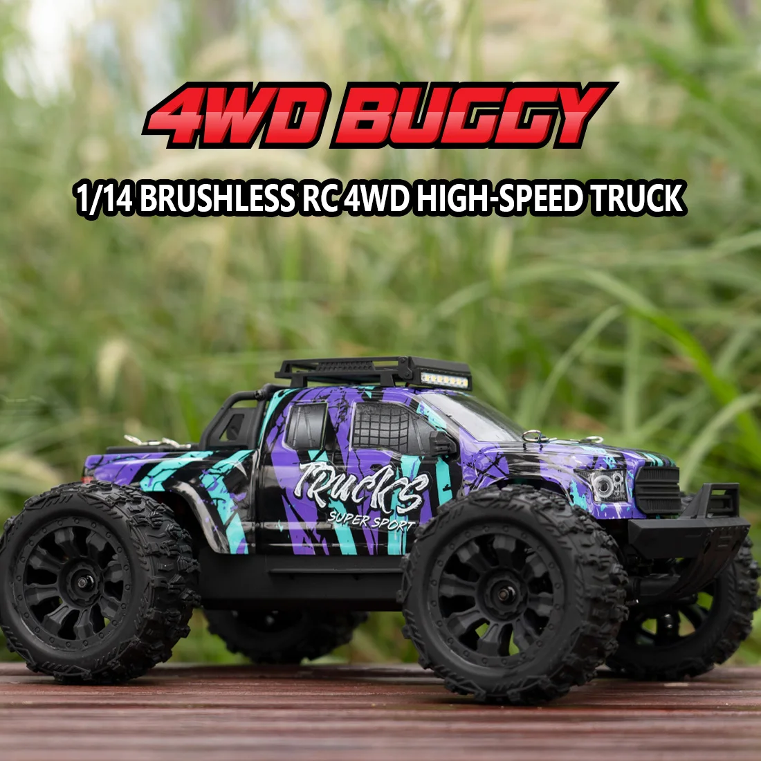 JIUSI PT14R MT14R 1/14 4WD RC coche 80 km/h sin escobillas 2,4G Control remoto coche de carreras de alta velocidad todoterreno RC camión 3S 35C 2200mAh