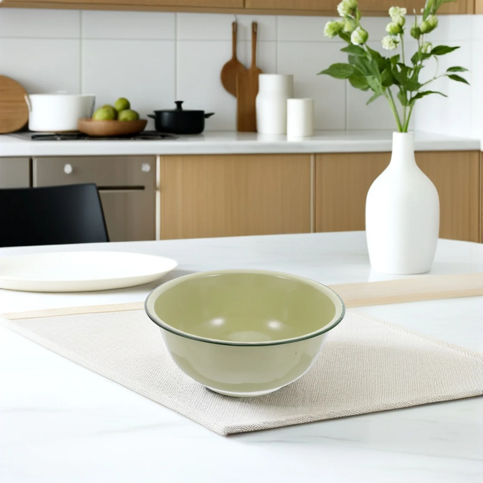 

Сверхмощная эмалированная чаша, винтажная утолщенная глубокая раковина, многофункциональная кухонная раковина для смешивания теста, раковина для хранения фруктовых закусок