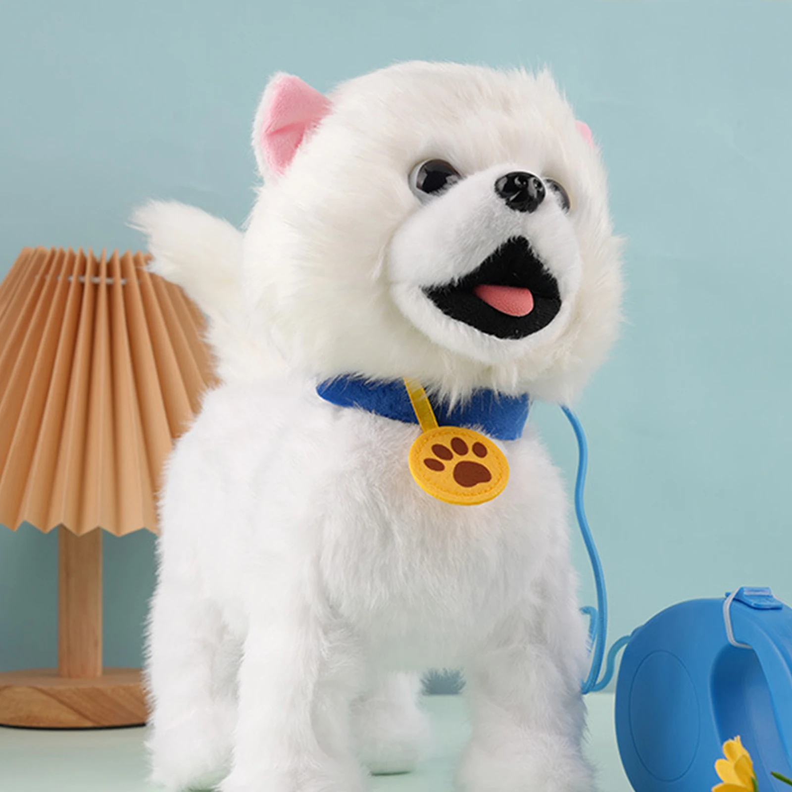 Electric Simulation Puppy With Remote Control Leash Interactive Dog Tongue-Sticking and Licking/Leash-Controlled/touch Control