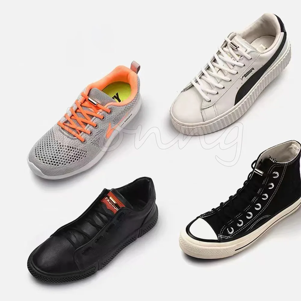 Elastic No Tie Shoelaces Semicircle Shoe Laces For Kids and Adult Sneakers Shoelace Quick Lazy Metal Lock Laces Shoes Strings image 3