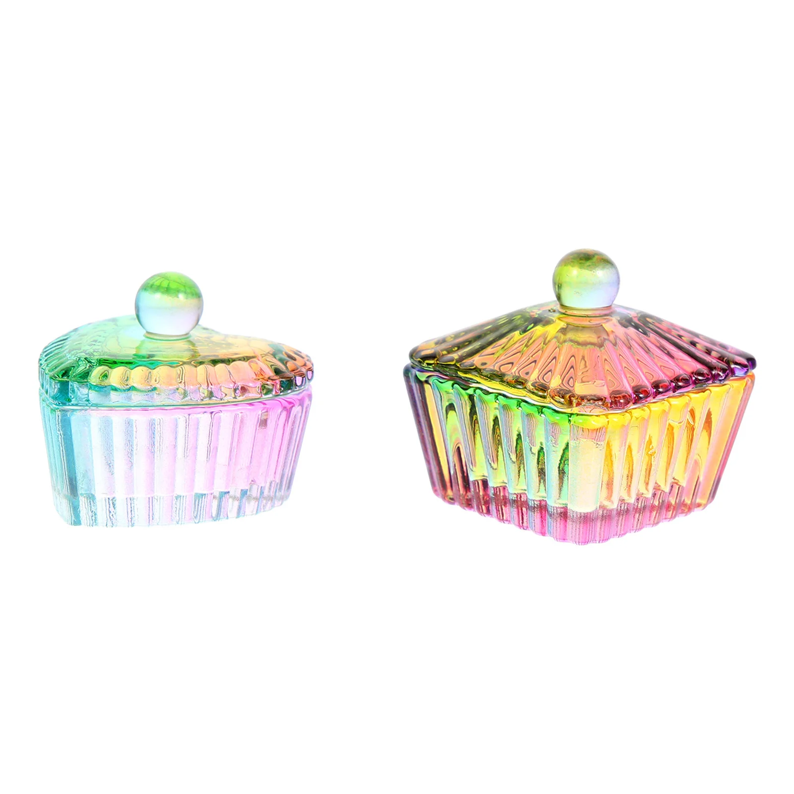 2 pezzi di materiale di alta classe in vetro per nail art, tazza per manicure, polvere liquida, piatto per miscelare, dimensioni compatte, piatto facile da spostare per unghie acriliche