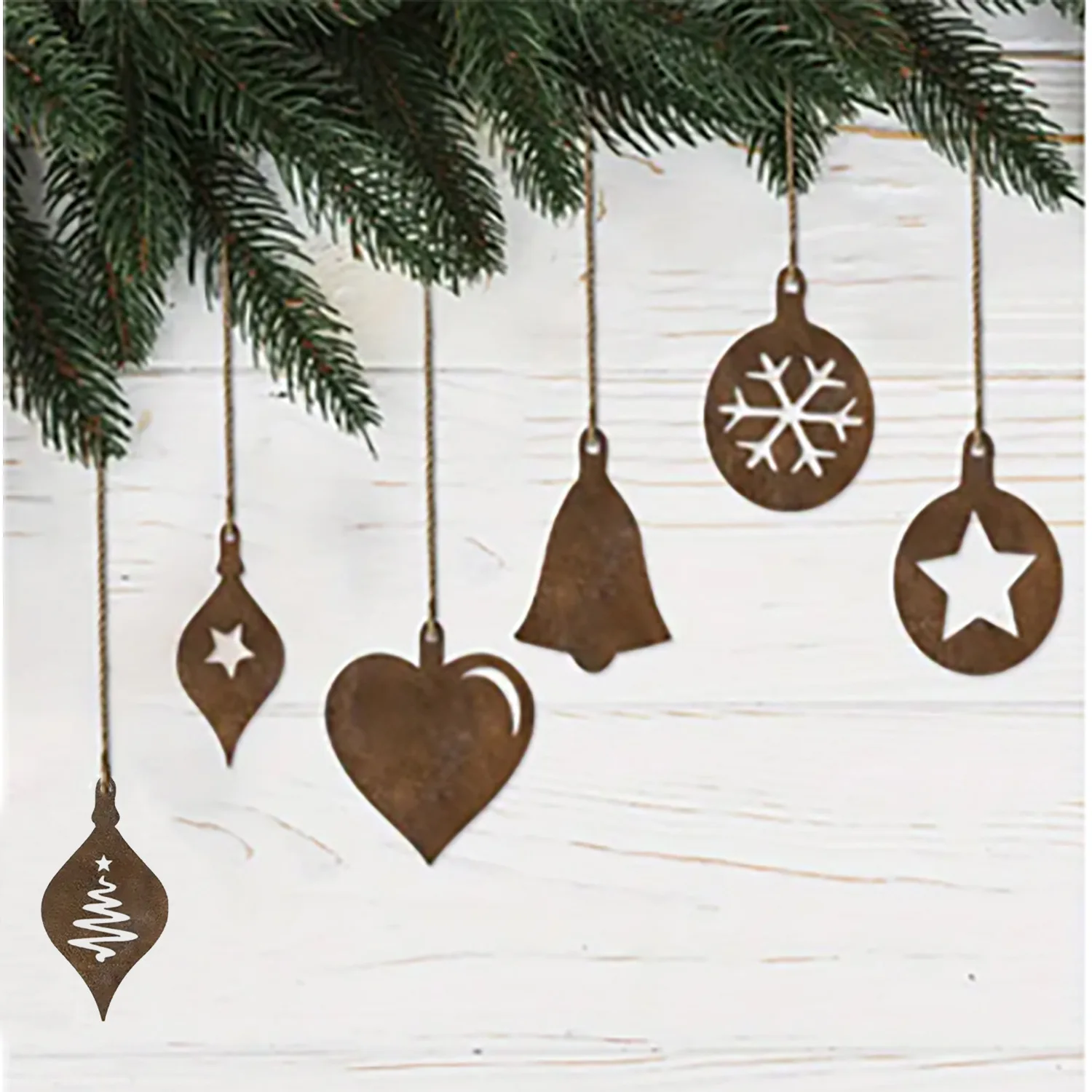 

ZML Christmas Tree Christmas Pendant Snowflake Decoration Pendant Home Rust Love Ornament