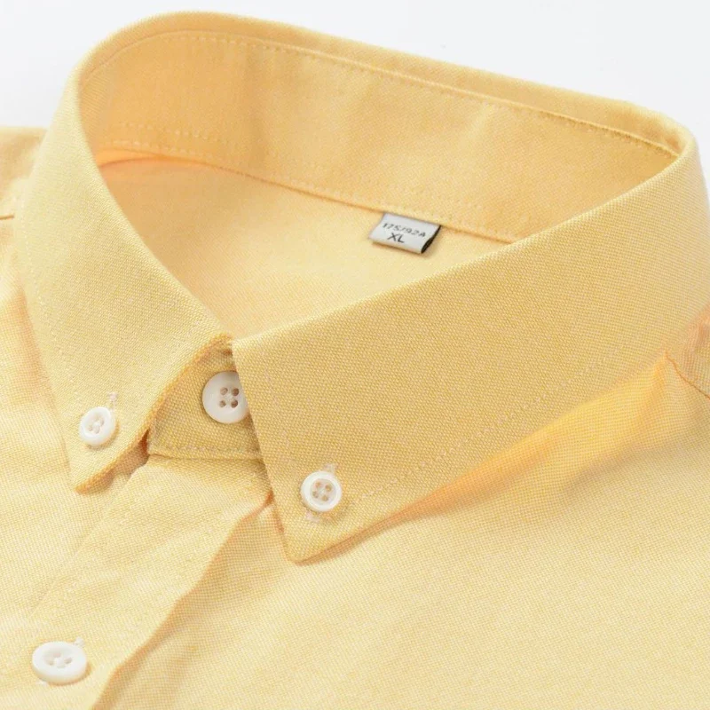 5XL Oxford 100% Cotton Men's Short Sleeve Shirt Casual Office Wear Button Down Soft Cozy Men Shirt Short Sleeves White Shirt
