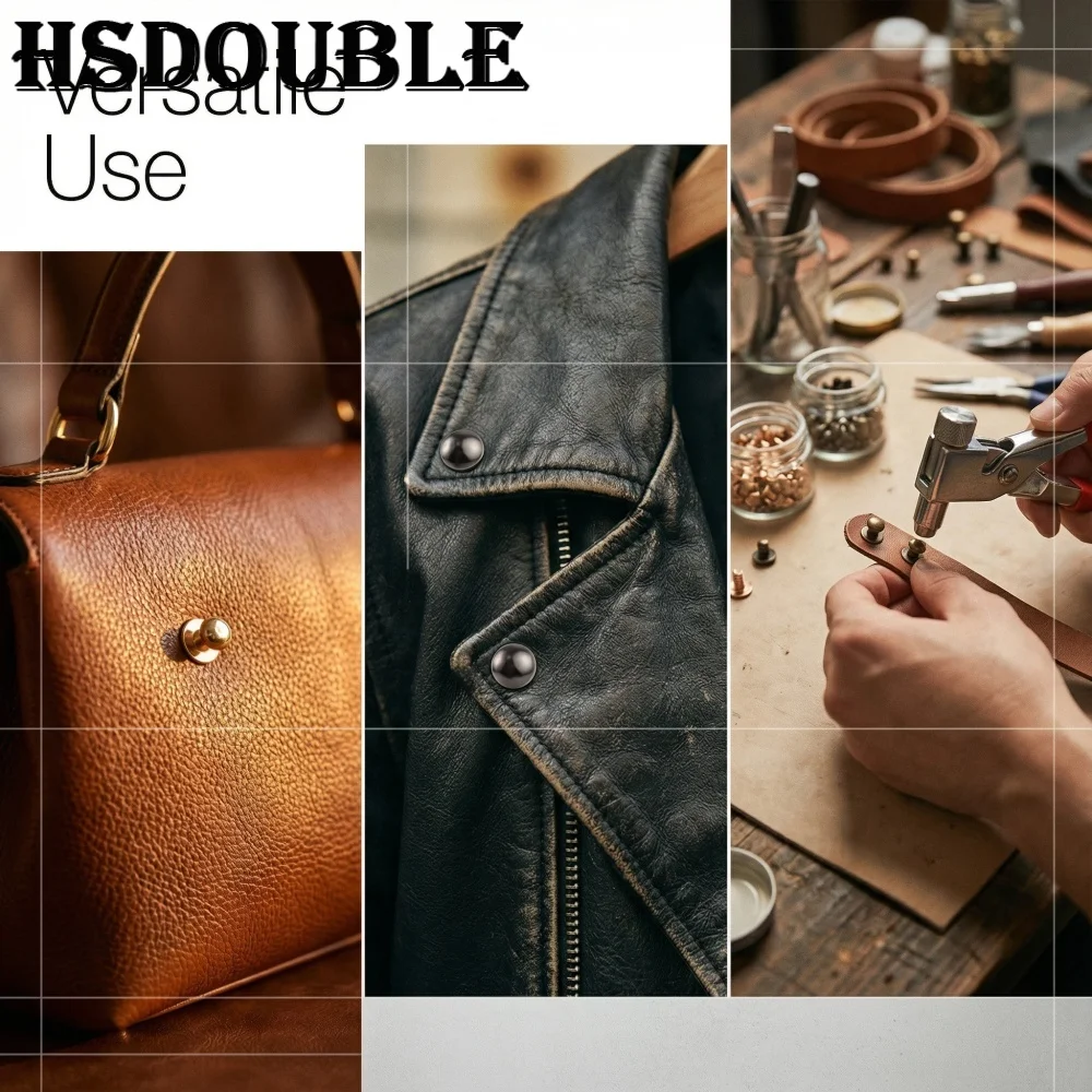 20 Sets Metal Alloy Round Head Rivets Spikes Screw Rivets Studs DIY Crafts Leather Belt Watch Band Decor Nail Buckles