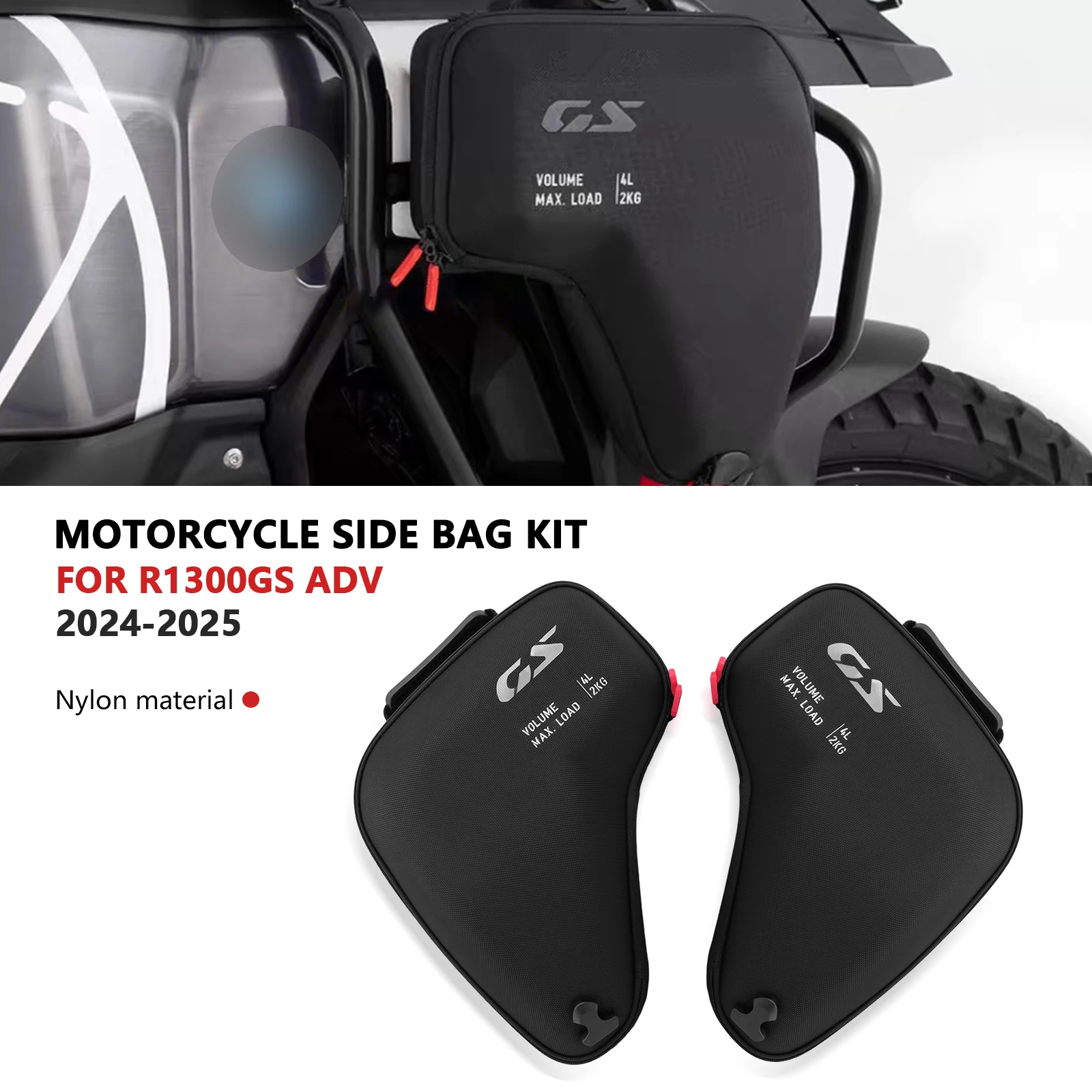 

For R1300GS Adventure R 1300 GSA R1300 GS ADV 2024 2025 MotorcycleWaterproof Tool Bag Left Right Radiator Cowl Bag Fairing