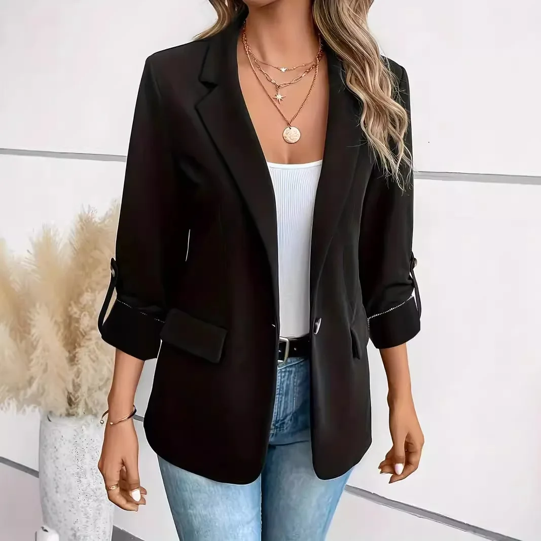 Women's Autumn Winter Fashion Versatile Long Sleeve Blazer Coat