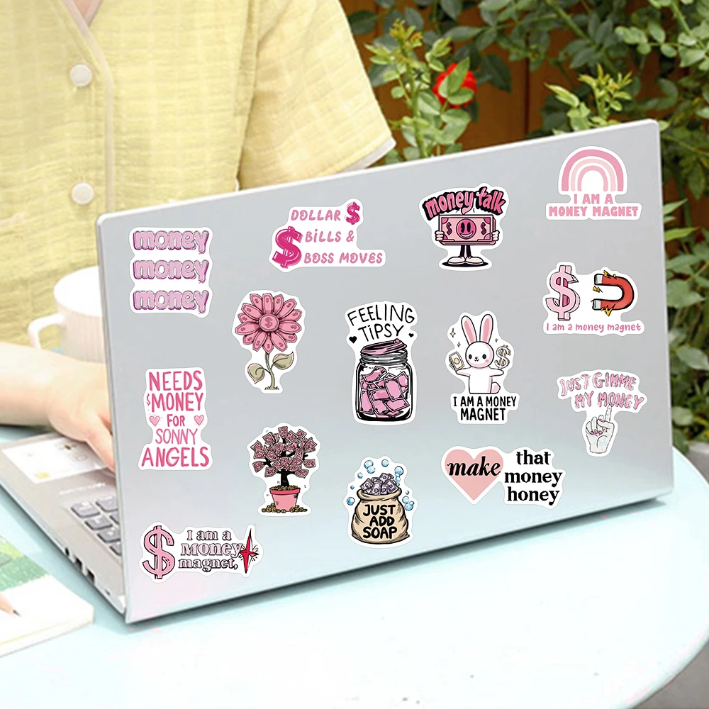 50 قطعة المال الكتابة على الجدران الفينيل ملصقات مقاومة للماء لزجاجة المياه المحمول الهاتف الأمتعة للبالغين حفلة تفضل الفصول الدراسية المكافآت #4