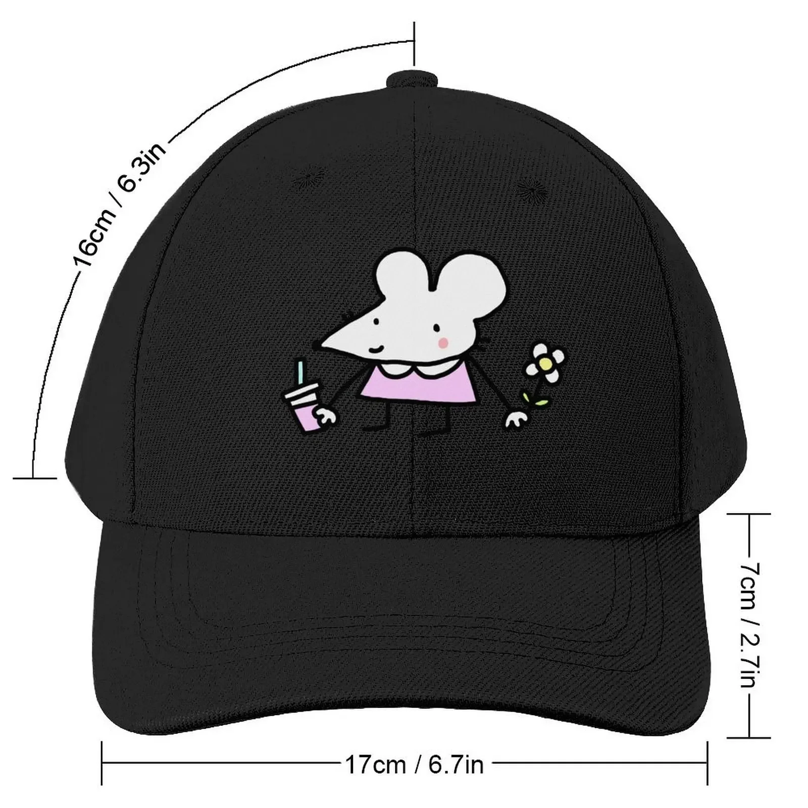 Gorra de béisbol happy little mousey para hombre y mujer, sombrero occidental, protección Solar Uv negra, Caballero