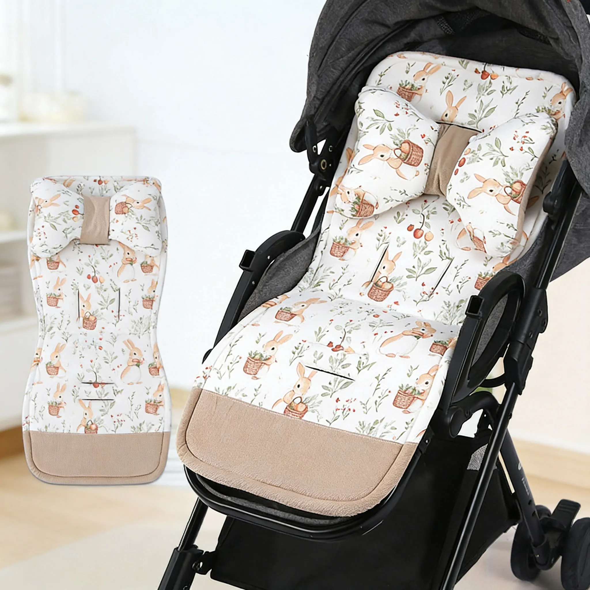 

Baby Stroller Cotton Cushion Baby Cushion Walking Tool Cushion Baby Dining Chair Cushion Autumn and Winter Warm Cotton Cushion