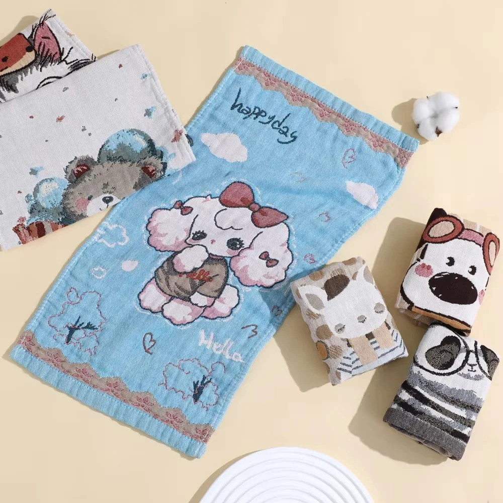 

Soft 25x50cm Muslin Squares Floral Print 4 Layer Baby Items Washcloth Handkerchief Breathable Lightweight Baby Saliva Towel
