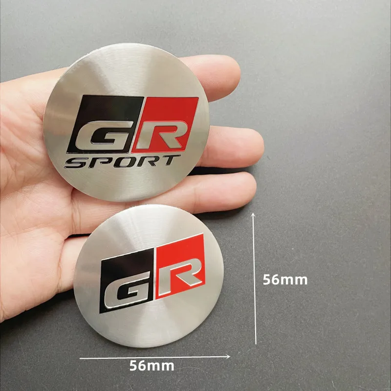 4Pcs 56mm GR Sport Logo Car Wheel Center Hub Cap Stickers Rim Decal For Toyota Corolla 86 Supra CHR Yaris Camry Prius Rav4 Auto