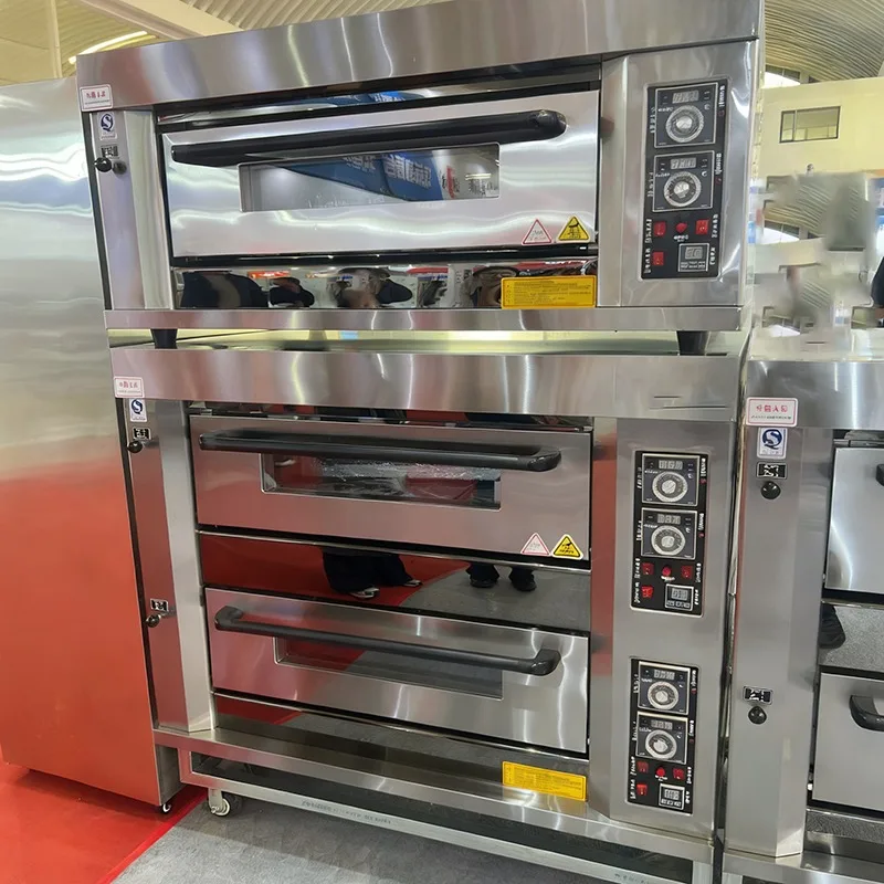 Industrial Commercial Baking Equipment Pizza Oven Built in Timer Biscuits Nuts Bread Cake Baking Bakery Gas Deck Oven With Steam