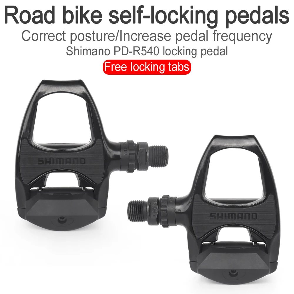 SHIMANO SPD-SL PD R540 Bicycle Pedals Self-locking Road Bike Pedals with SM-SH11 Cleats Black/Silvery Pedal Cycling Parts