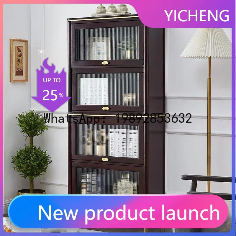 

Dust-Proof Children's Bookcase Living Room Floor Bookshelf and Storage Shelf Home Bookcase Storage Locker with Glass Door