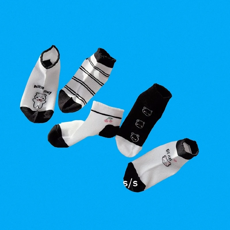 Chaussettes en coton peigné pour garçons, maille fine, chaussettes décontractées respirantes pour enfants, couleur bleue, 5/10 paires, printemps et été, nouveau, 2024