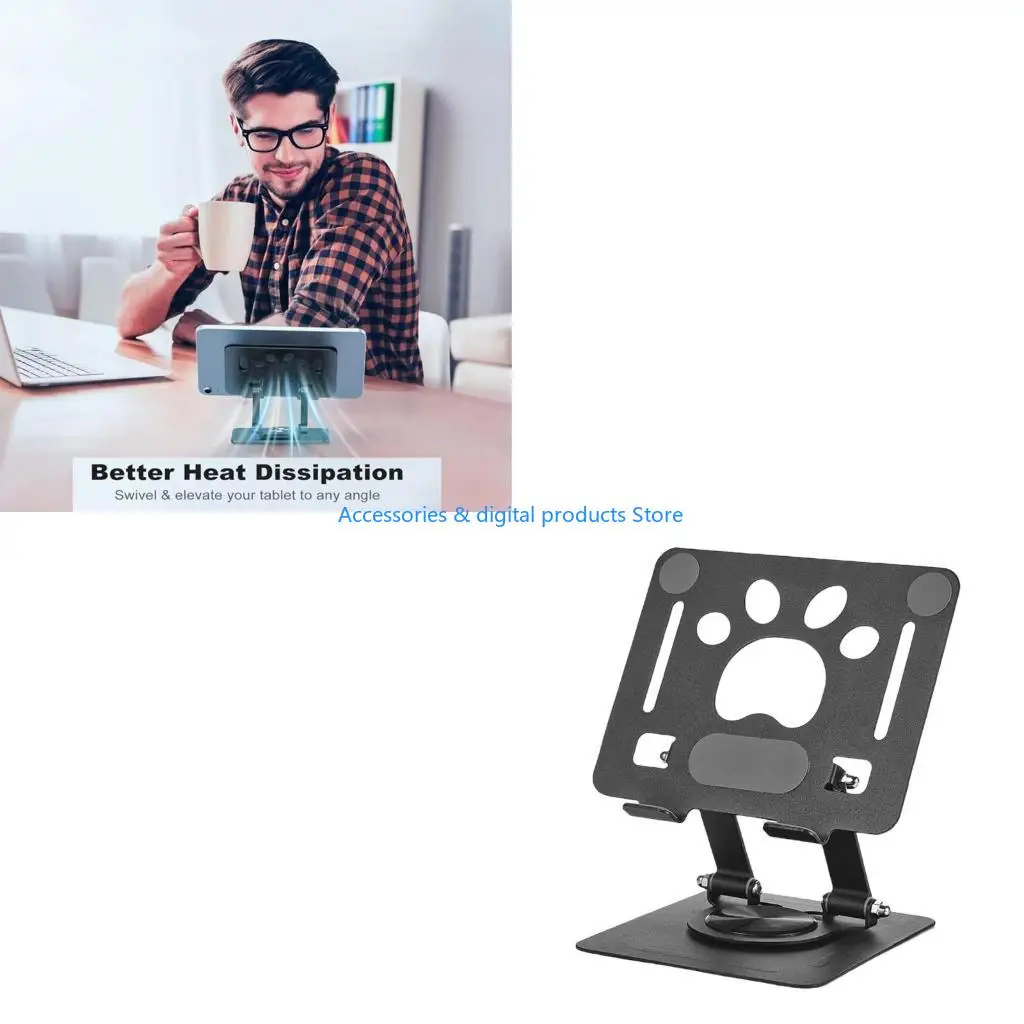 77JD Adjustable Computer Stand Foldable Laptop Bracket for Desk 360 Degree Rotatable Computer Stand for Notebook Laptop