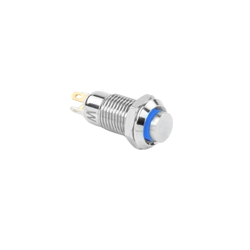 8mm 10mm Extended Head Metal Push button mini small switch dustproof self resetting point action ball head circular micro 3-24V