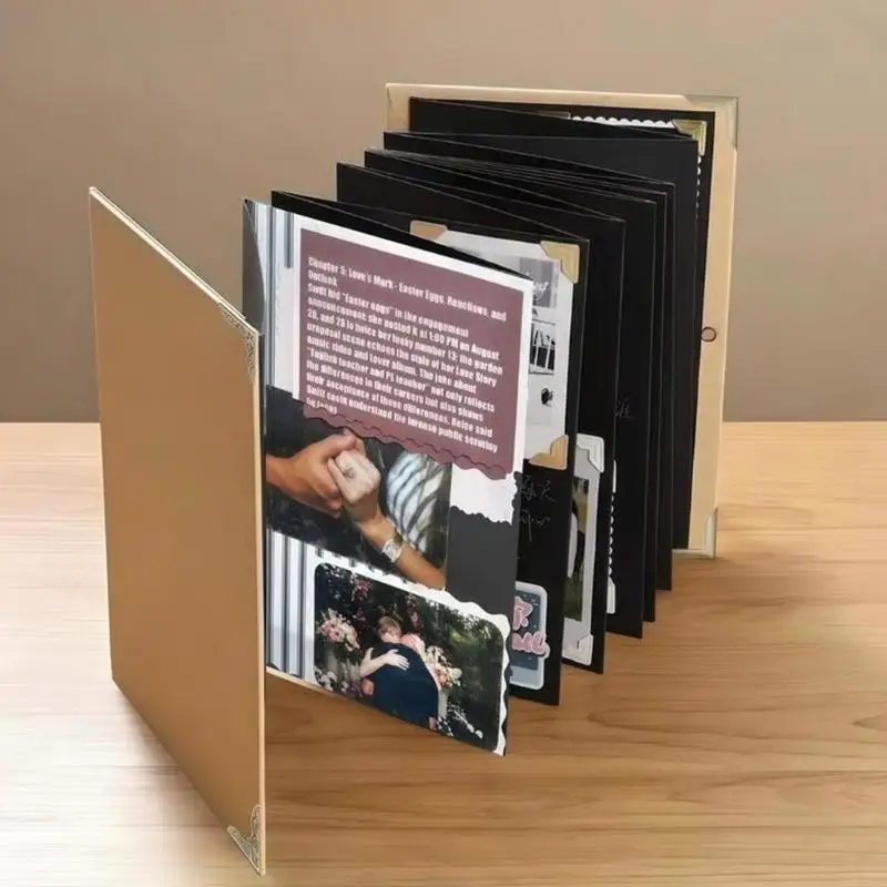 

Альбом для вырезок CORA высокого качества для проектов DIY включает в себя кожаную обложку на 34 страницы, идеально подходящий