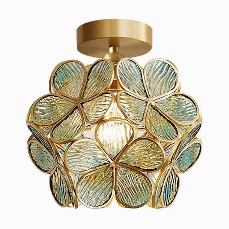 

All-copper entrance small ceiling light aisle Nordic luxury creative petal corridor balcony