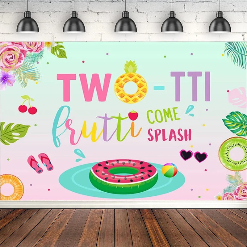 Photography Backdrop Summer Twotti Frutti Watercolor Fruits Splash Girl Birthday Party Background Poster Decor Photo Studio