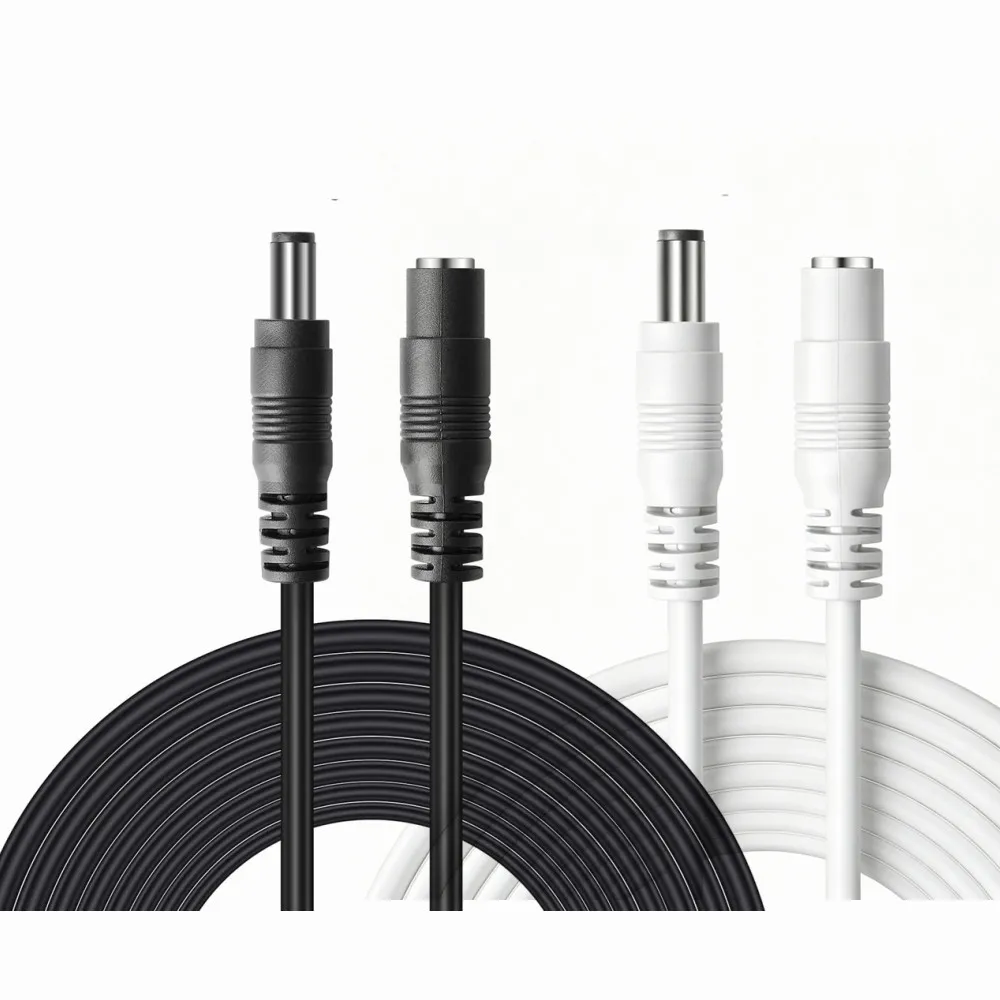 12V DC Extension Cable 5.5mm X 2.1mm Power Supply Extended Cord 12 Volt Female to Male Plug Adapter Extender Lead for Camera