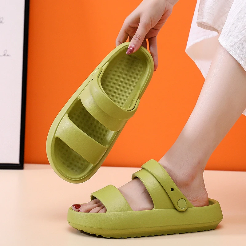 Rimocy Summer Platform Soft Slippers Women 2024 Open Toe Thick Bottom Cloud Flip Flops Woman EVA Non-slip Sandals Indoor Slides