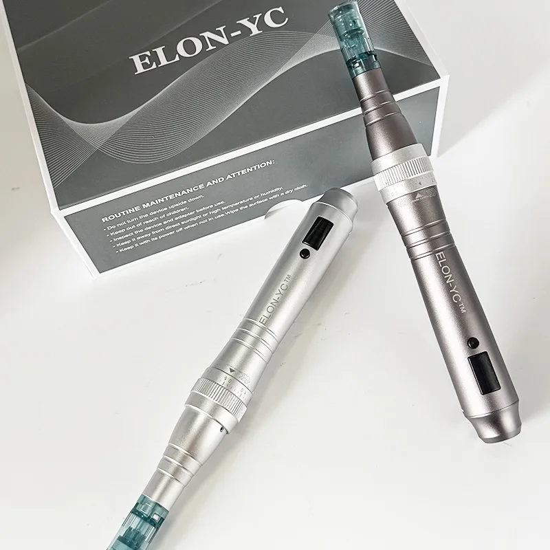 ELON-YC Dr Dermapen M8X With 5pcs Nano 0.25mm Replacement Cartridges, With Battery Level Display, Included Dr M8