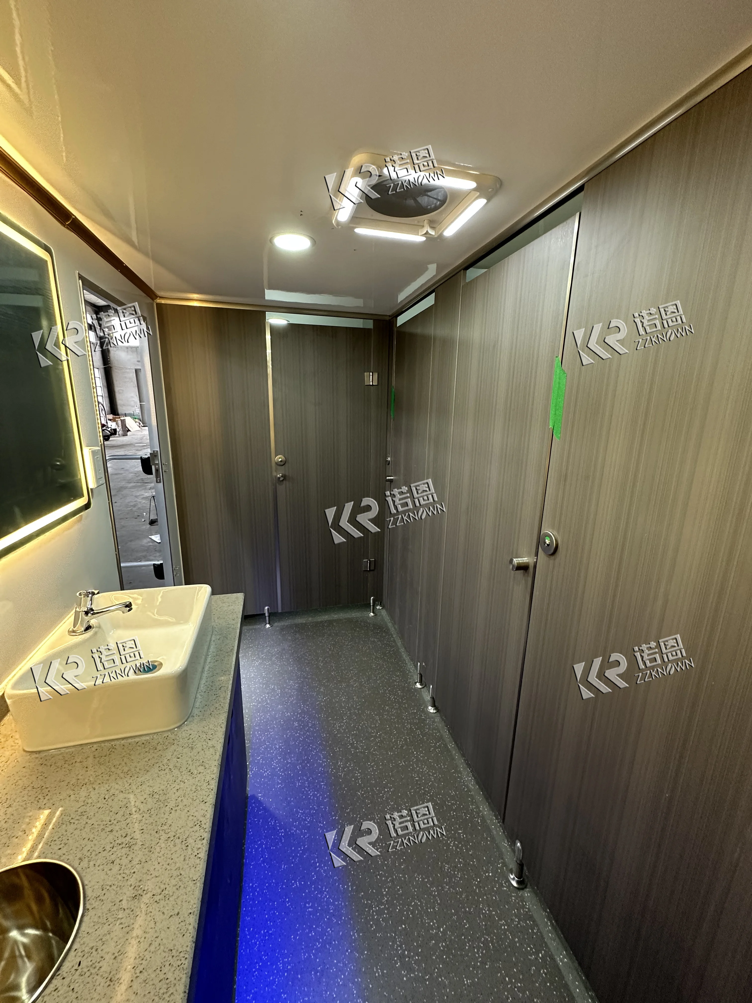 Reboque de vaso sanitário portátil de 26 pés, banheiro móvel com chuveiro, banheiro ao ar livre, casa móvel