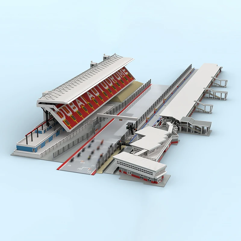 Moc Building Blocks Dubai Autodrome Start Line Complex Technology Modular Bricks Model  Gifts Christmas Toys DIY Sets Assembly
