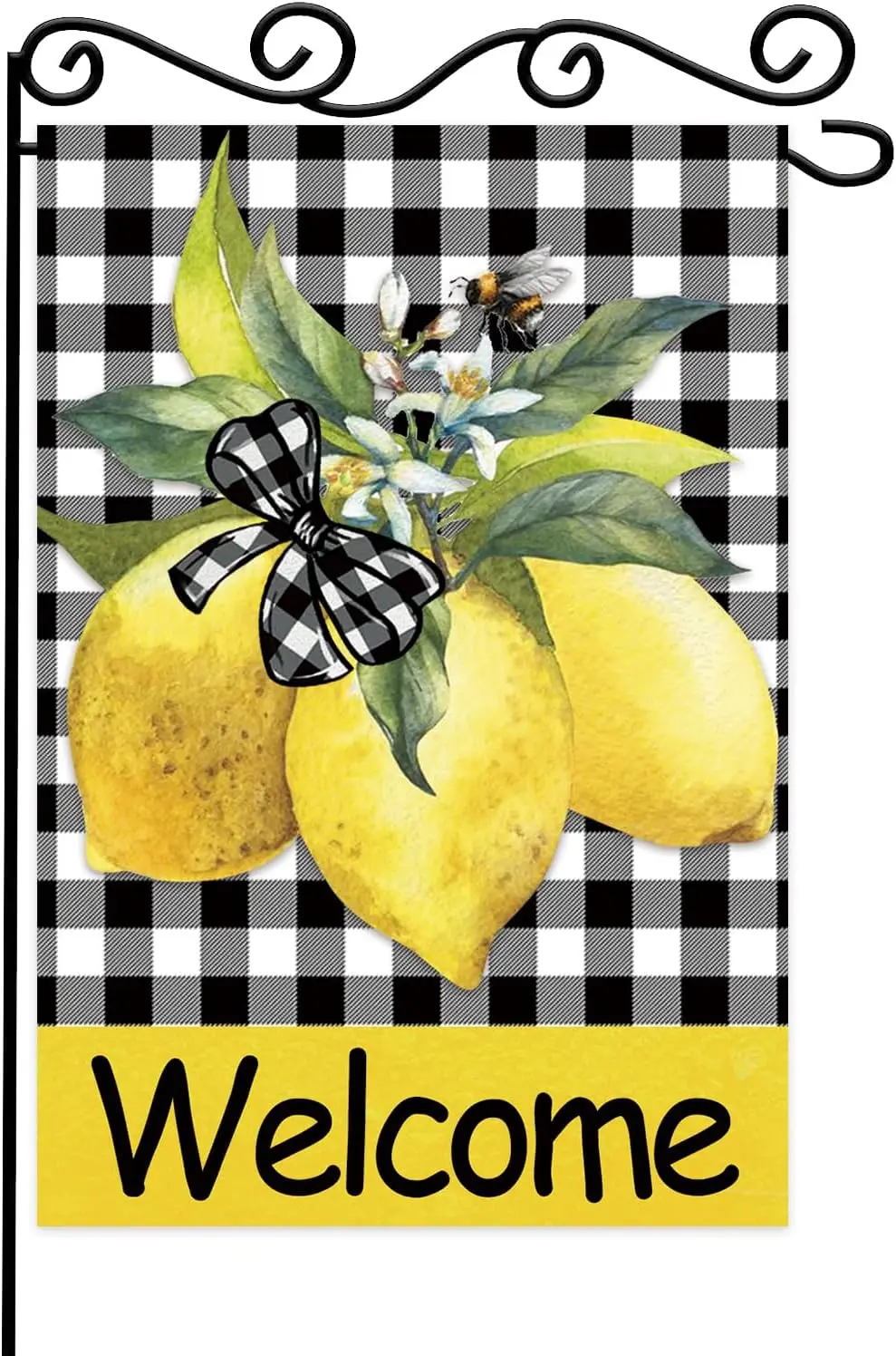 Welcome Lemon Summer Garden Flag,Hello Summer Garden Flag,Welcome Seasonal Outdoor Decor Decorative Summer Flag.12.5 x 18 Inch