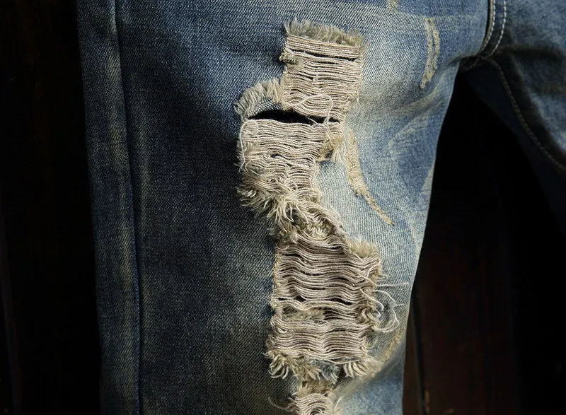 Pantalones vaqueros rasgados para hombre, Vaqueros desgastados de corte recto, holgados, estilo Punk, Hip Hop, 2024