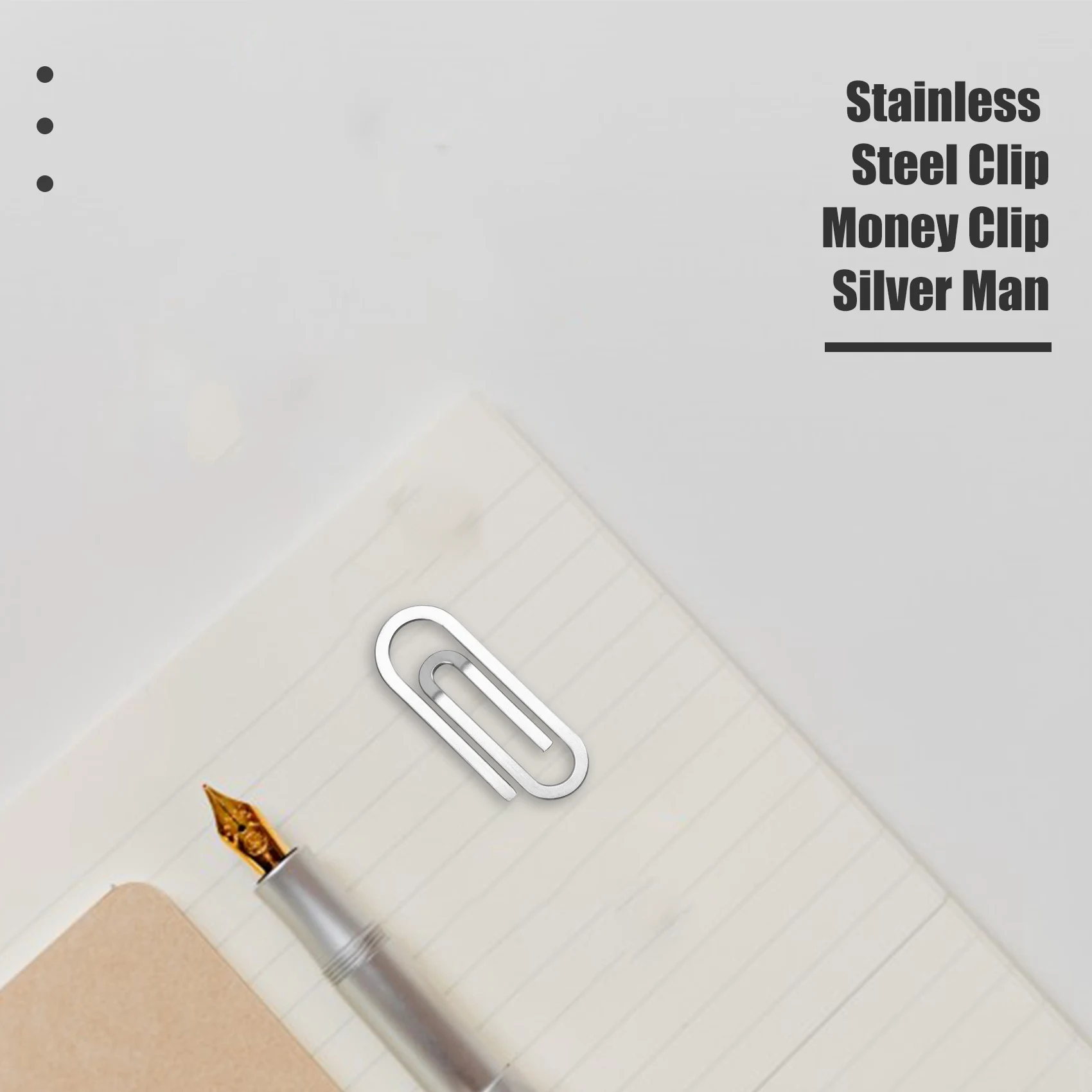 Clipe de aço inoxidável Clipe de dinheiro Homem prateado