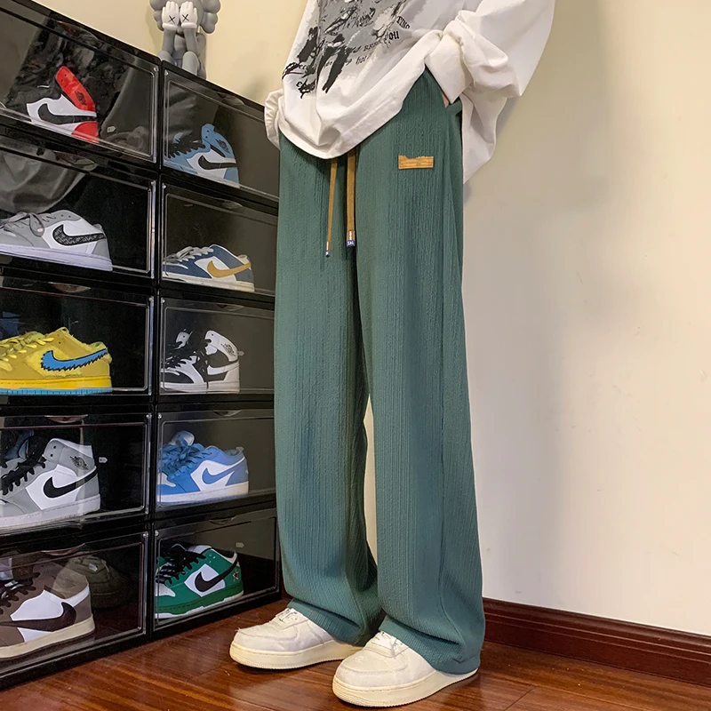 

Американские брюки оверсайз цвета хаки, повседневные, прямые, спортивные, с драпировкой, для весеннего отдыха