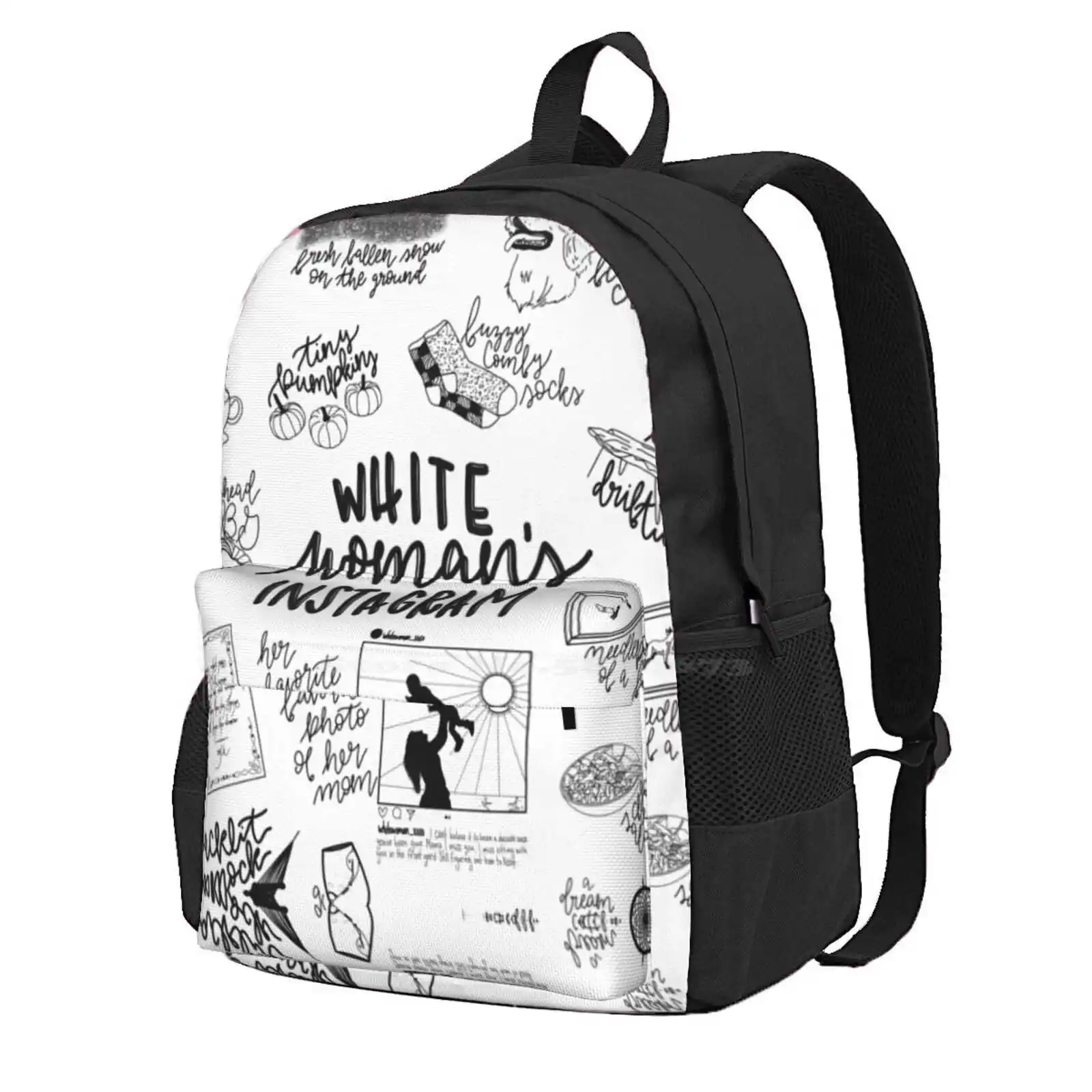 

White Woman'S Instagram Hot Sale Schoolbag Backpack Fashion Bags Funny Bo Burnham Make Happy Bo Burnham What Bo Burnham Special