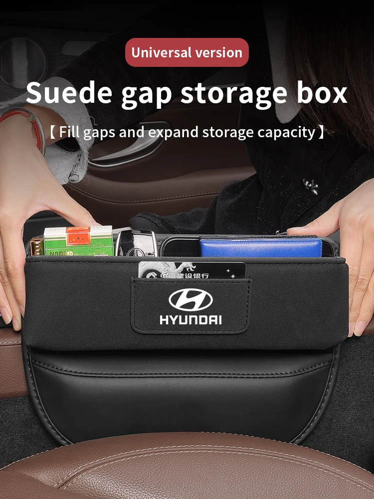 

Car Suede Seat Crevice Storage Case Hyundai Tucson Palisade Solaris Sonata i10 i20 i30 i40 ix25 IONIQ EQUUS Santafe Elantra Kona