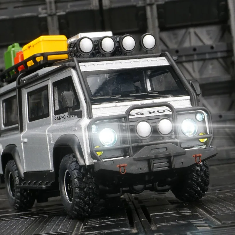 1:32 Land Rover Defender Van Renderings Van Legierung Automodell Akusto-Optik zurückziehen Geländewagen Kinderspielzeug Geschenk