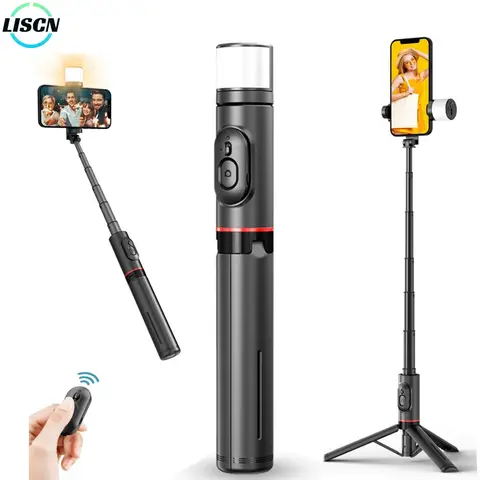LISCN 85cm 셀카봉(가벼운 확장 가능 올인원 전화 삼각대 통합 삼각대 스탠드 모든 휴대폰과 호환 가능)