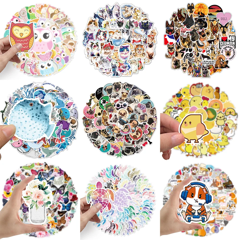 10/30/50PCS Cartoon Small Animals Stickers Series Creative Cute Pug Graffiti Notebook Helmet Phone Laptop Decoration Wholesale