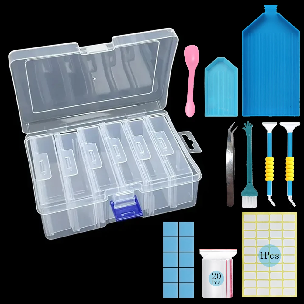 

Multifunctional DIY Diamond Painting Embroidery Storage Box Nail Art Jewelry Rhinestone Mosaic Container Organized Beauty