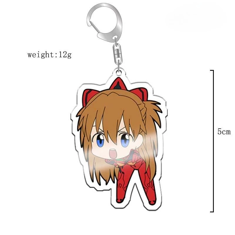 NEON GENESIS EVANGELION Acrylic Keychain Ayanami Rei Asuka Anime Cartoon Q Version Cartoon Accessories Peripheral Products - view 2