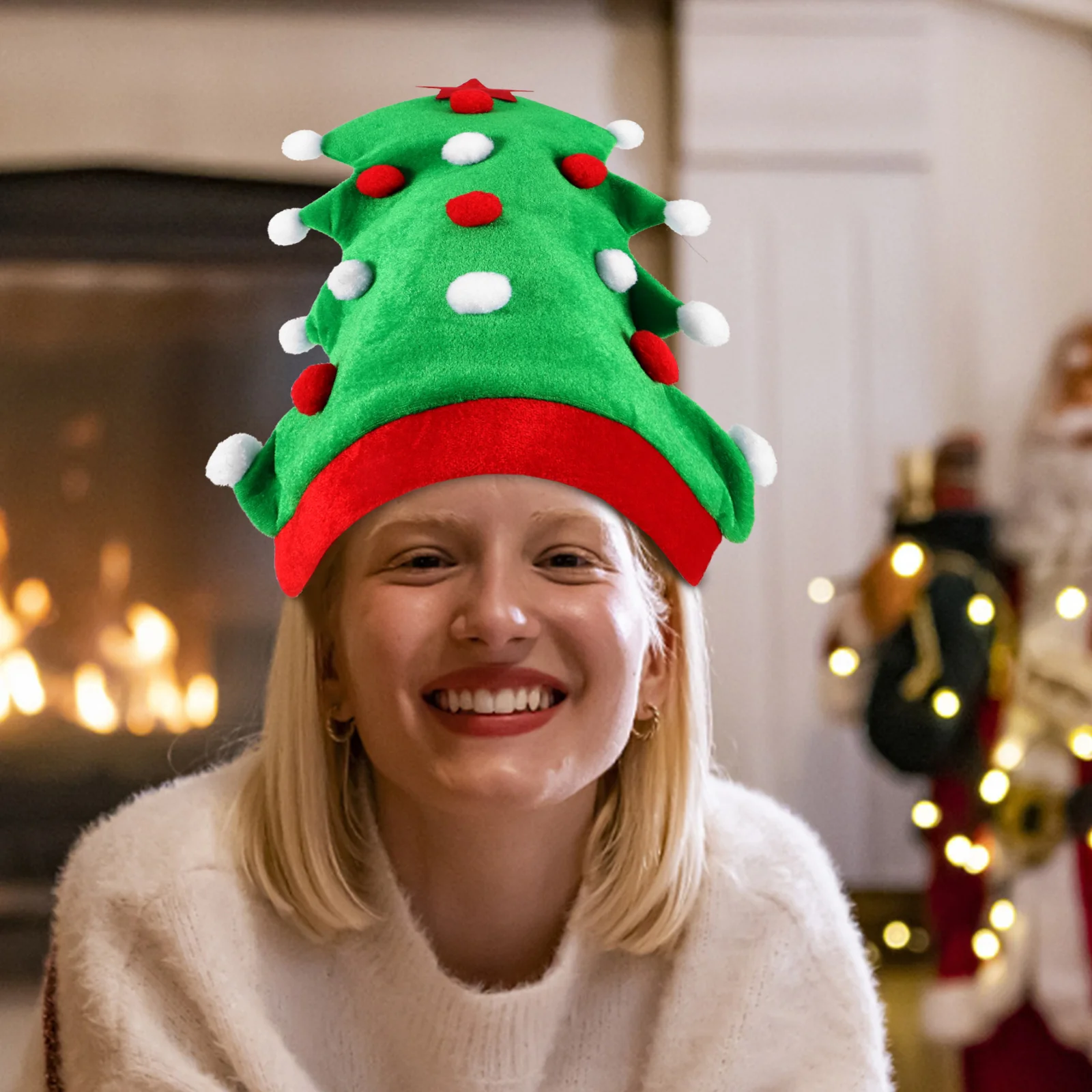 

Christmas Santa Adult Costume Party Supplies Decorative Xmas Hat Performance Prop Warm Fading Resistant Party Hat For