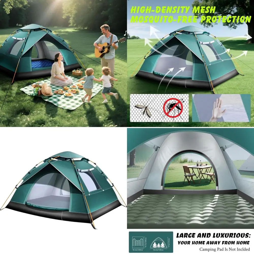 

Автоматическая палатка для кемпинга на 2-3 человек с быстрой установкой, водонепроницаемая и удобная для походов, пляжа и мероприятий на открытом воздухе