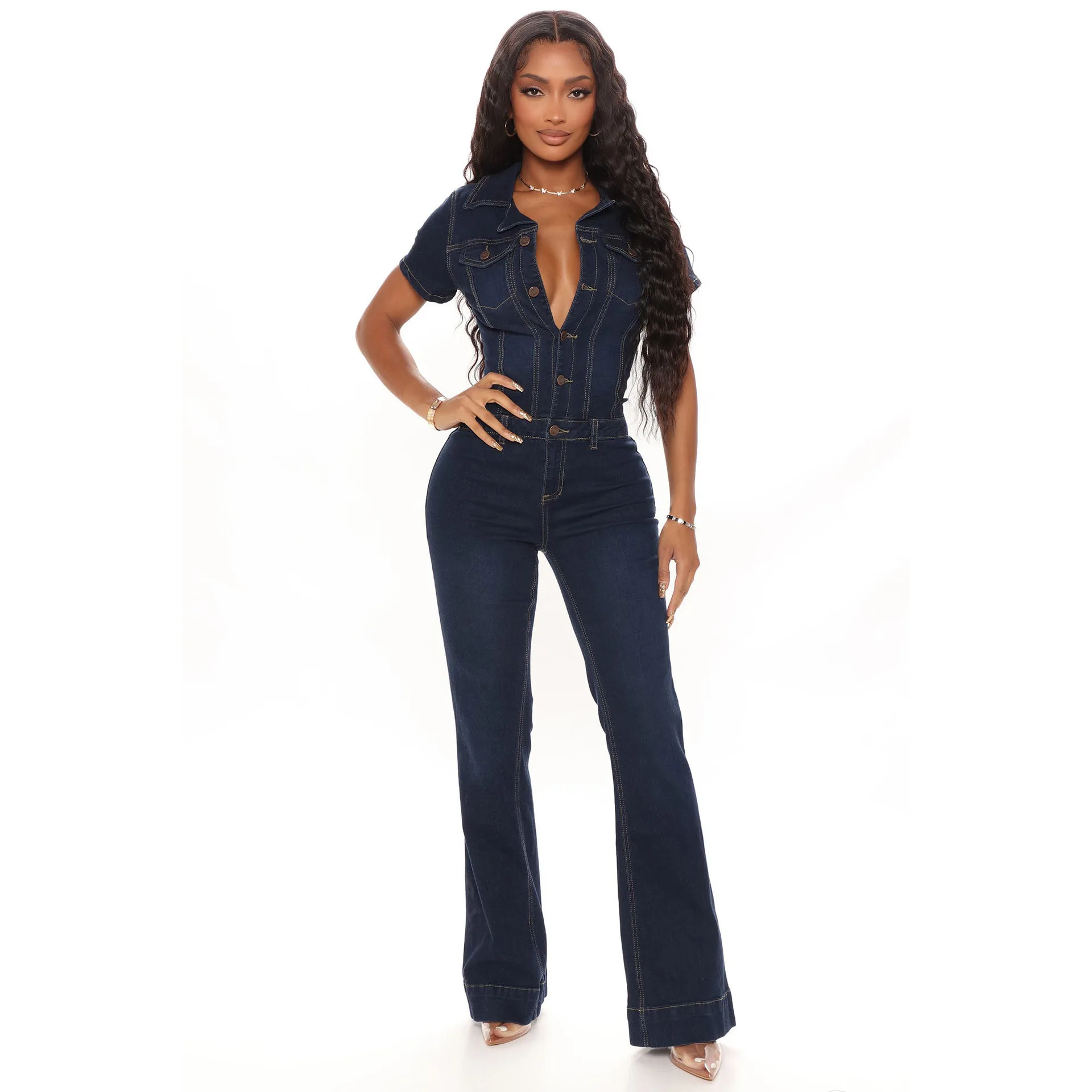 

Demin Overalls Women Jumpsuits Mom Jeans One Piece Long Pants Y2k High Waist Single Breasted Rompers Streetwear Party Club Work