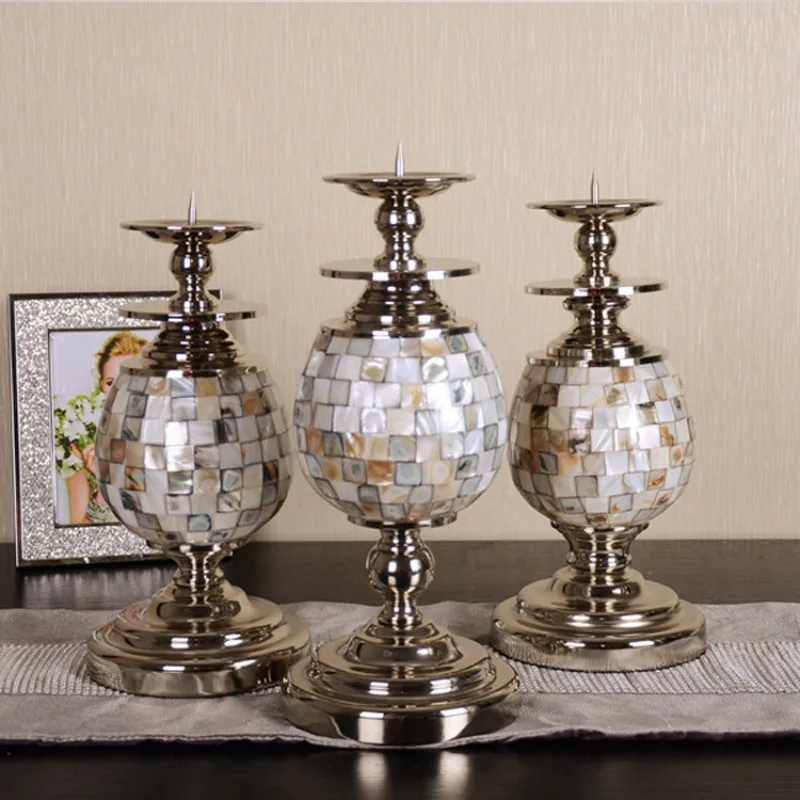 

Подсвечник из натуральной ракушки - европейская неоклассическая центральная часть стола для гостиной, свадьбы, отеля, роскошный мягкий декор