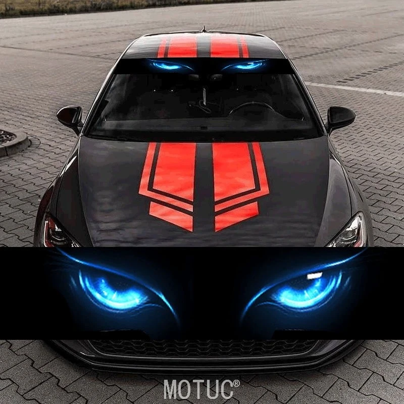 

1PC Cool Blue Eyes Pattern Car Front Windshield Sticker Waterproof Sunshade Vinyl Decal DIY Auto Rear Window Decorative Decor