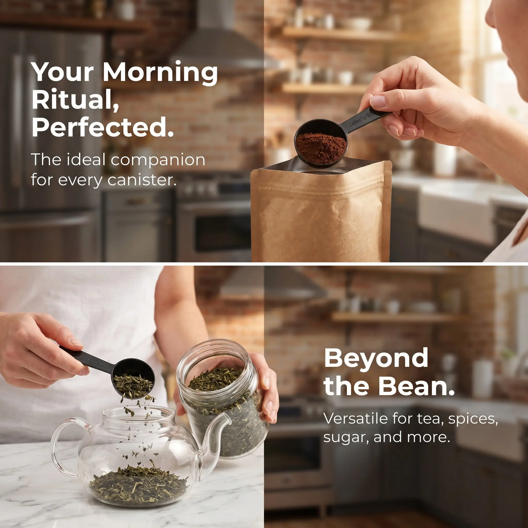 100Pcs Coffee Bean Measuring Scoops Black Small Short Handle Spoons Precise Measure for Tea Sugar Spices Cereal Powder
