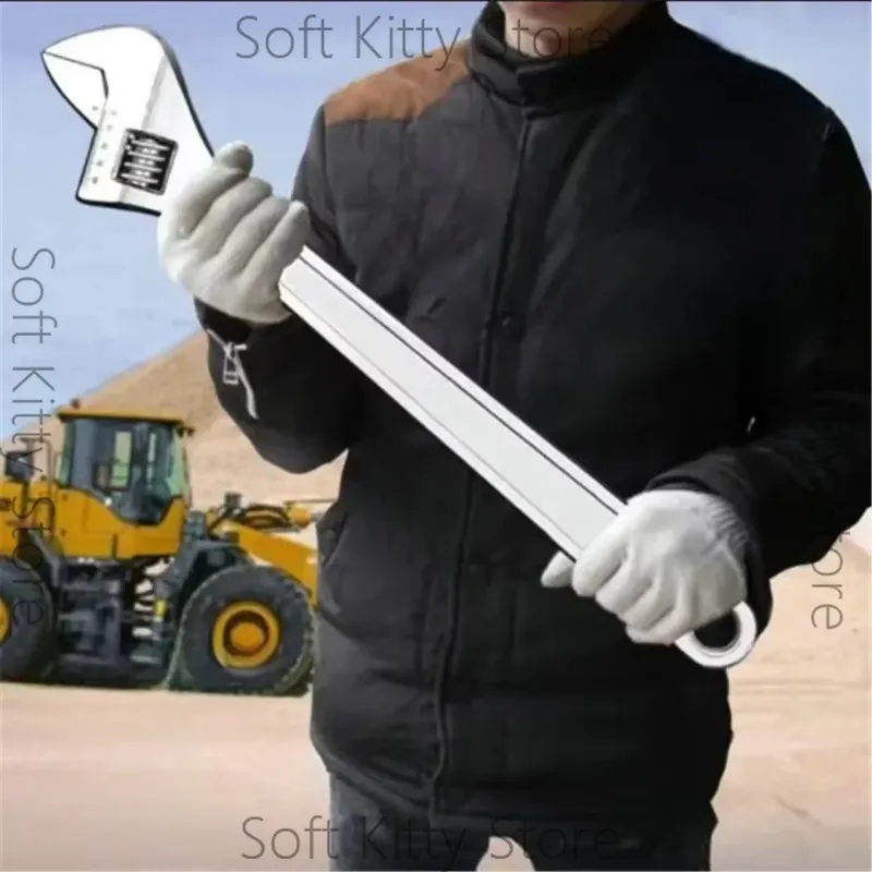 18/24 Inches Adjustable Jumbo Wrench Tool Drop Forged Chrome Plated for Car Repair Plumbing Repairs Tools Accessories