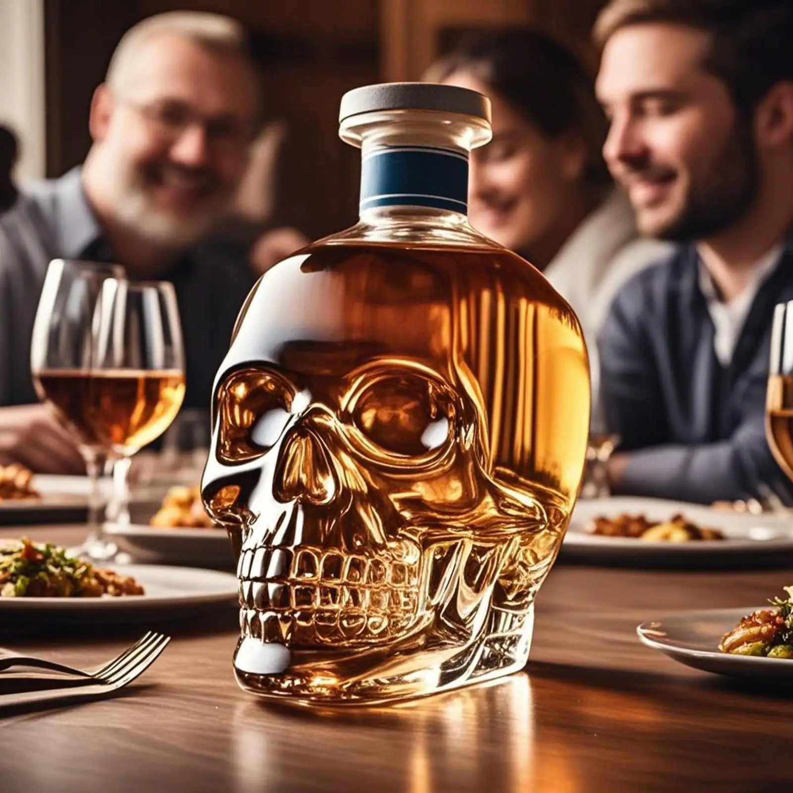 

Skull Decanter 350ml Vodka Decanter Spooky Whiskey Bottle Cool Liquor Container For Drink Home Halloween Kitchen Cabinet
